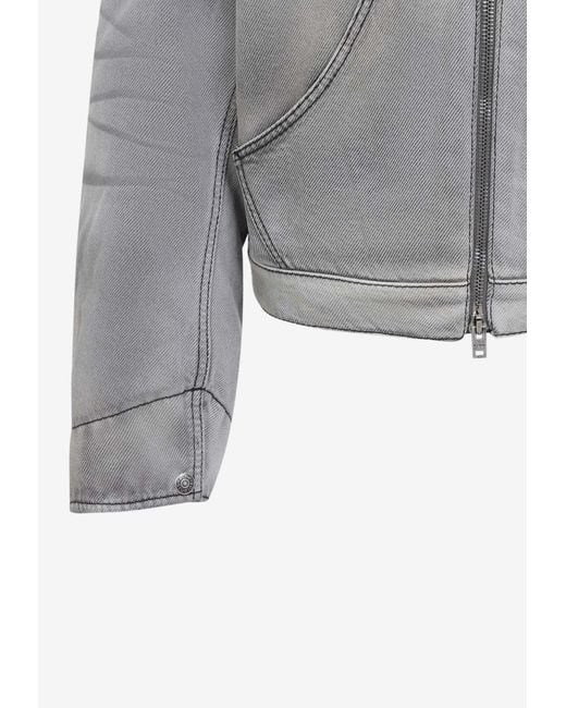 Acne Gray Zip-Up Bomber Jacket for men