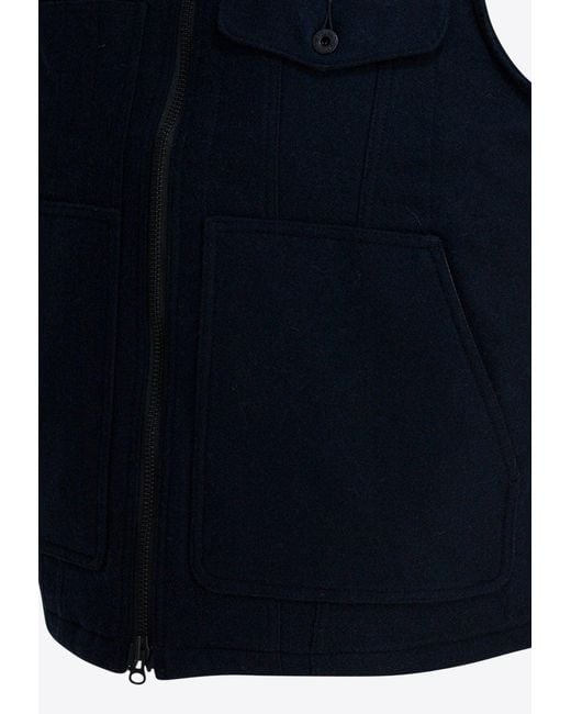 Filson Blue Wool-Blend Zip-Up Vest for men