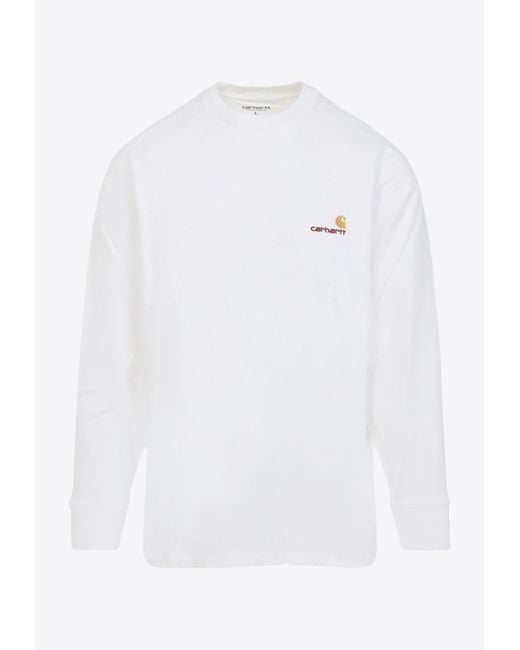 Carhartt White American Script Long-Sleeved T-Shirt for men