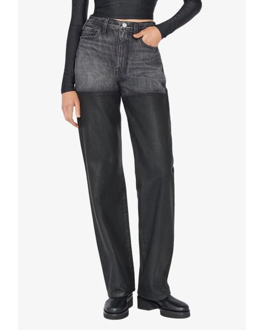 FRAME Le Jane Denim Coated Jeans in Blue Lyst