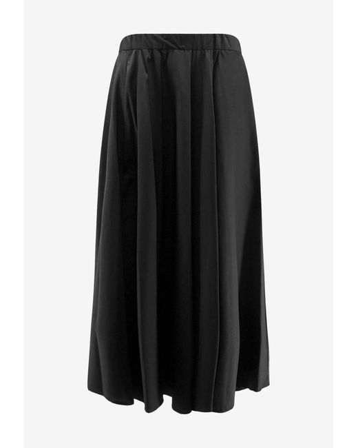 Aspesi Black Flared Midi Skirt