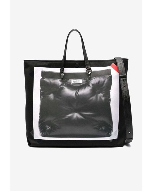 Maison Margiela Black Trompe L'Oeil Glam Slam Tote Bag