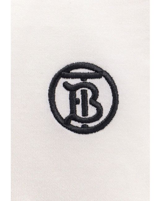 Burberry White Logo-Embroidered Crewneck T-Shirt for men