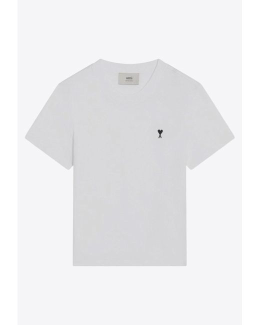 AMI White Ami De Coeur Short-Sleeved T-Shirt for men