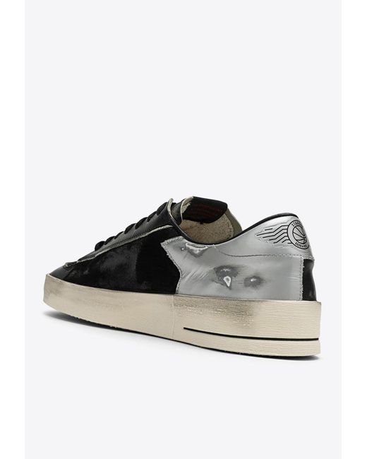 Golden Goose Deluxe Brand Black Stardan Low-Top Leather And Mesh Sneakers for men