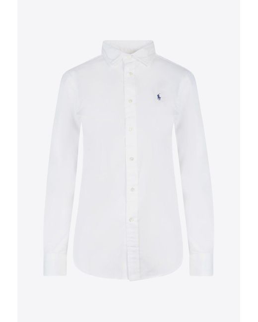 Polo Ralph Lauren White Stretch Poplin Shirt