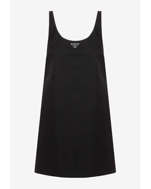 Prada Black Re-Nylon Mini Slip Dress