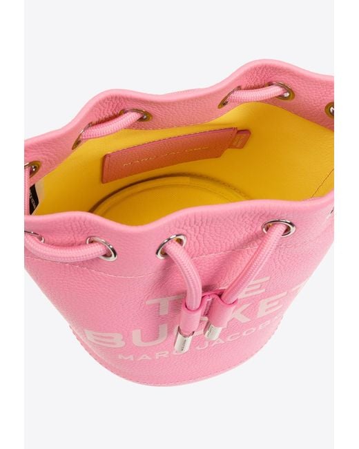 Marc Jacobs Pink The Leather Logo Bucket Bag