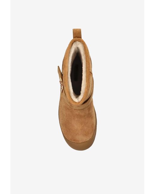 Tory Burch Brown Mellow Shearling Ankle Boots