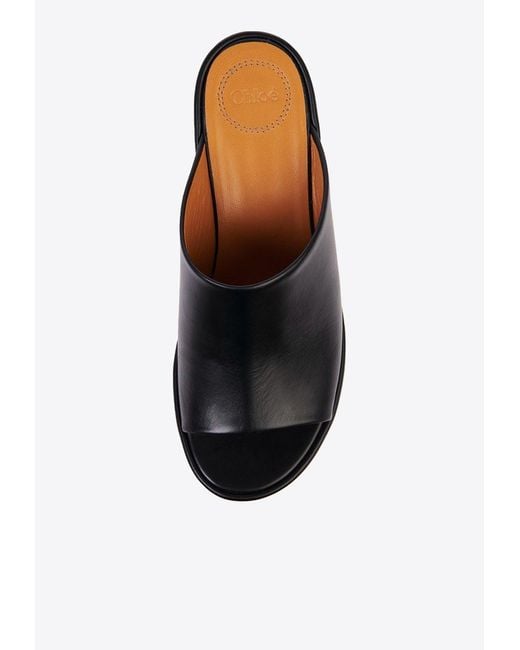 Chloé Black Oli 85 Platform Mules