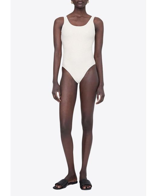 Anine Bing White Jace One-Piece Swimsuit