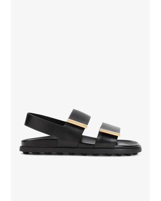 Tod's Black Rubber Straps Sandals