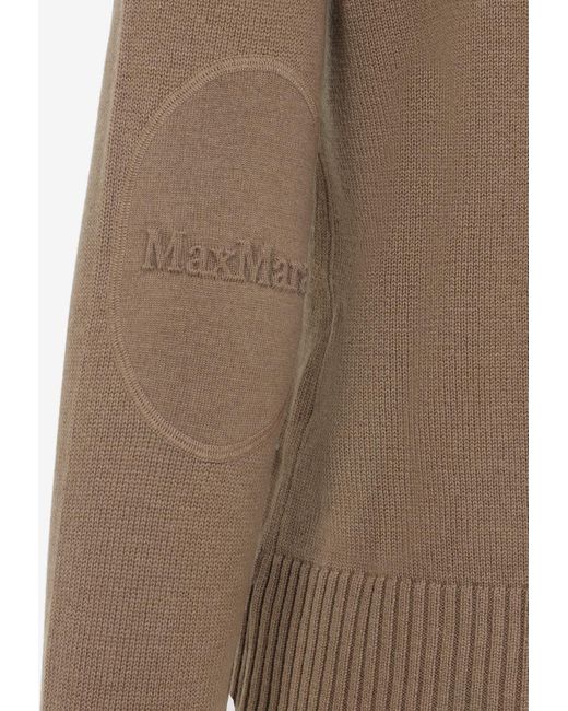 Max Mara Natural Apollo Button-Up Wool Cardigan