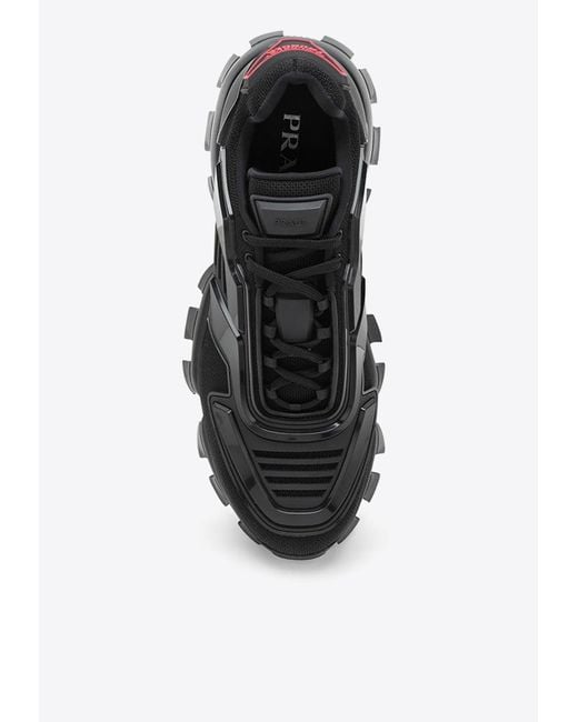 Prada Black Cloudbust Thunder Knit Sneakers for men