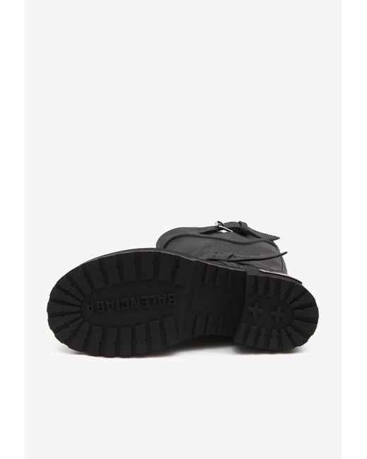 Balenciaga Black Venom Calf Leather Mid-Calf Boots for men