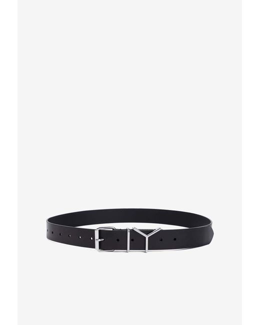 Y. Project White Y-Logo Leather Belt