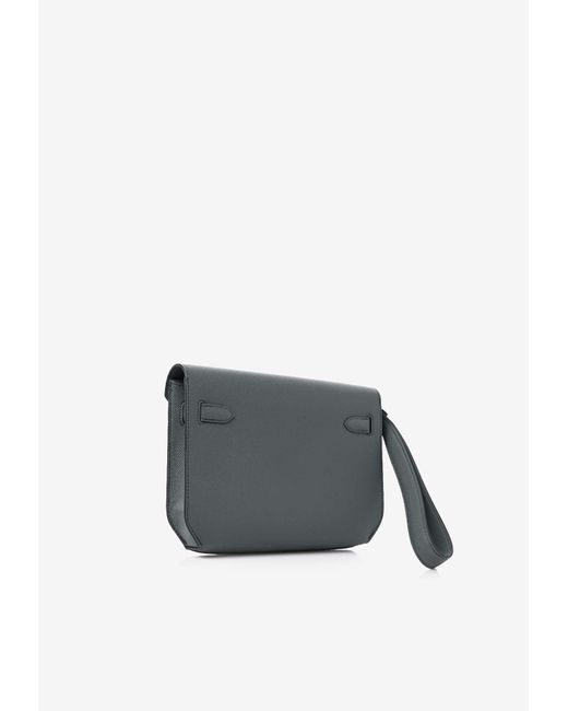 Hermes Kelly Depeches 25 Pouch, Black