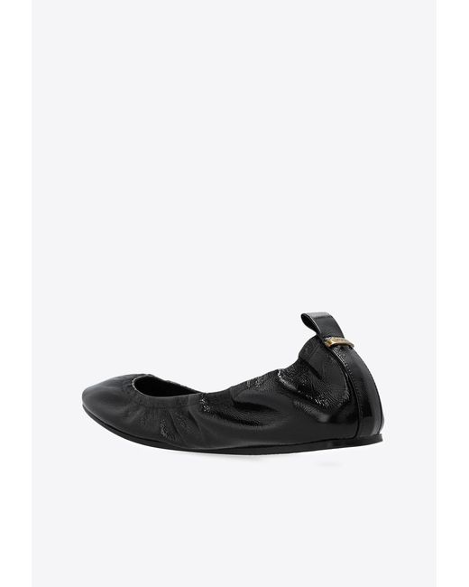 Isabel Marant Black Belna Leather Ballerina Shoes