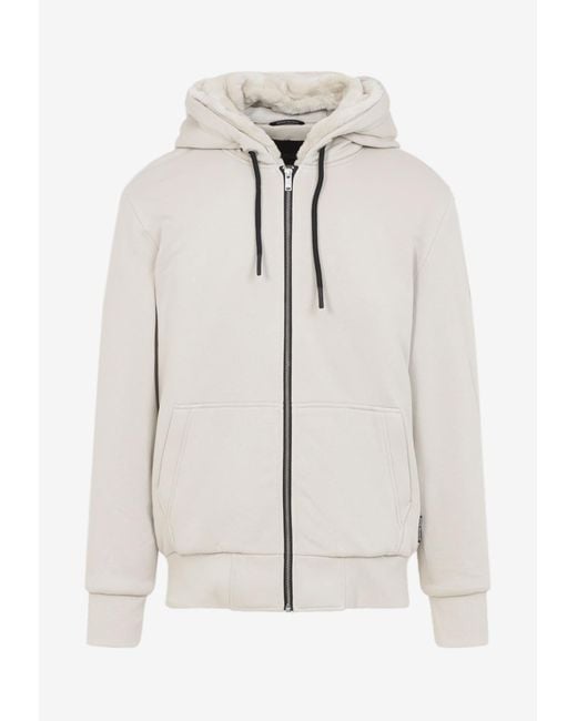Moose Knuckles White Classic Bunny 3 Zip-Up Hoodie for men