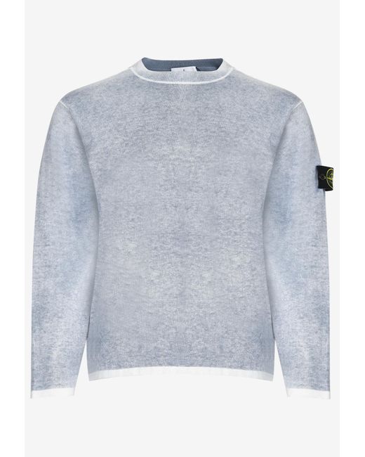 Stone Island Gray Washed Knitted Sweater for men