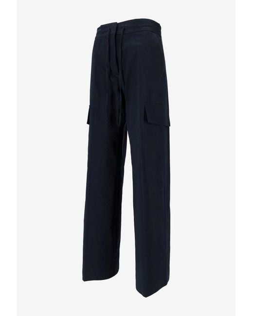 P.A.R.O.S.H. Blue Cedro Drawstring Cargo Pants