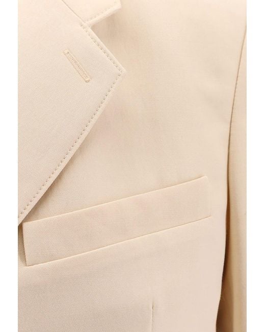 Lemaire Natural Single-Breasted Buttoned Blazer