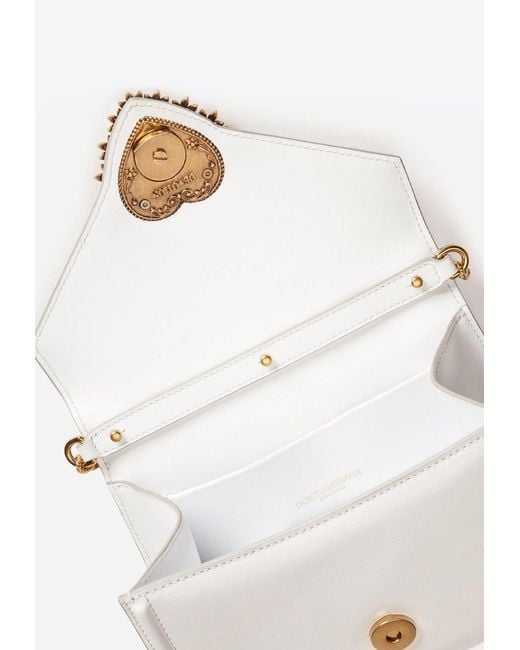 Dolce & Gabbana White Small Leather Devotion Handbag