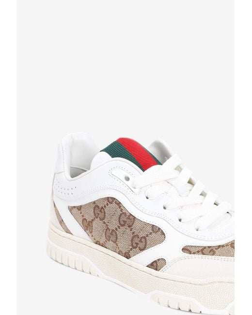 Gucci White Re-Web Gg Canvas Sneakers
