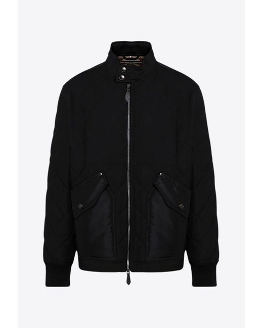 Burberry Harrington Quilted Nylon Zip Up Jacket in Black for Men Lyst