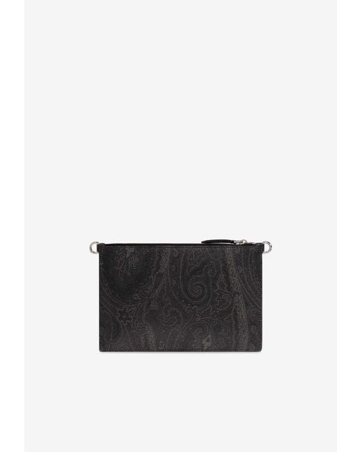 Etro White Pegaso Patch Pouch Bag for men