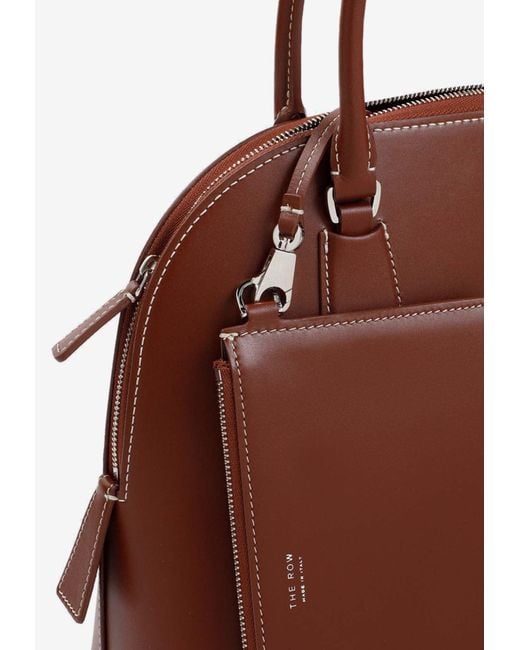 The Row Brown Nina Leather Shoulder Bag