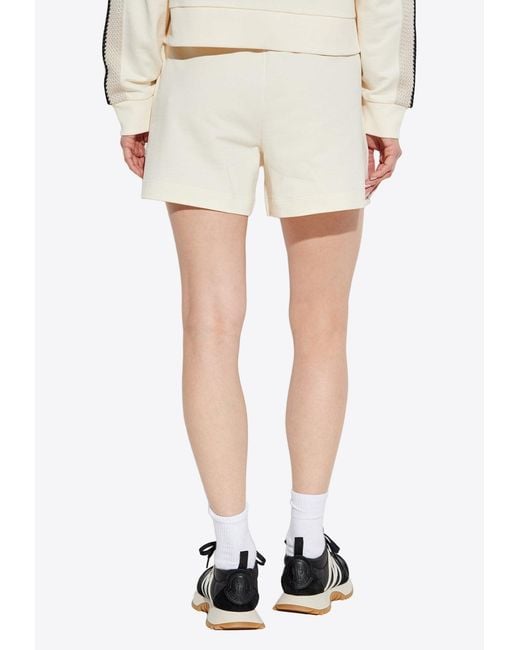 Moncler White Logo Patch Mini Shorts