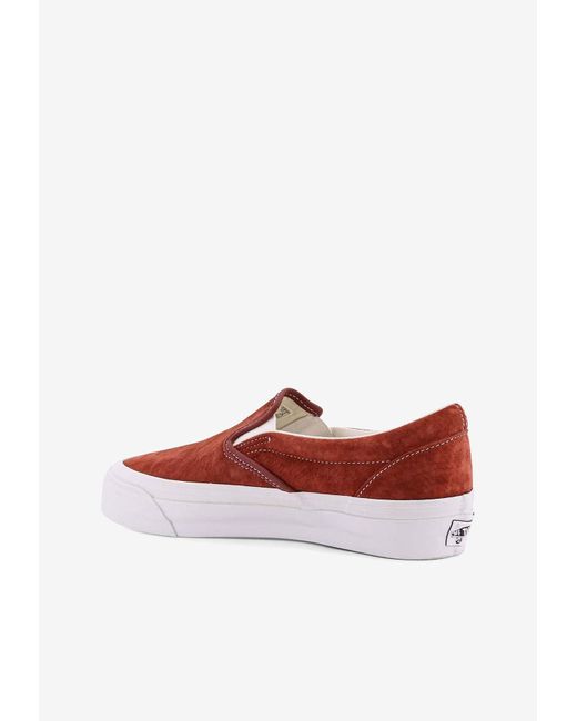Vans Red Classic 98 Slip-On Suede Sneakers for men