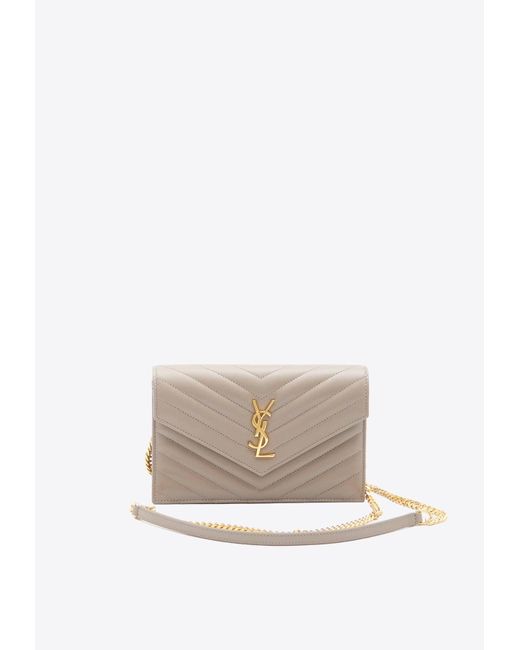 Saint Laurent White Cassandre Envelope Shoulder Bag