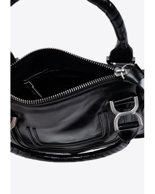 Chloé Blue Small Marcie Leather Shoulder Bag