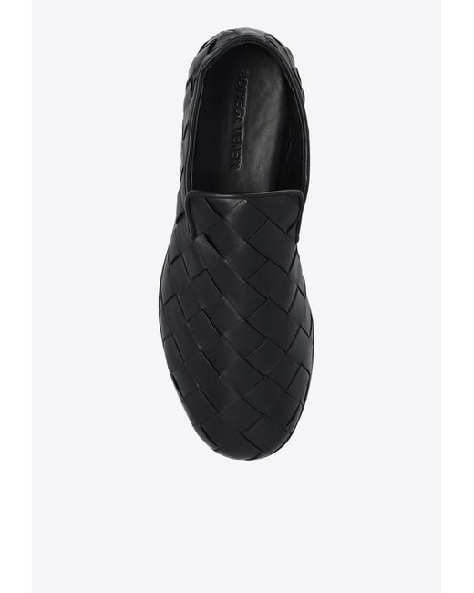 Bottega Veneta Black Sunday Intrecciato Loafers for men