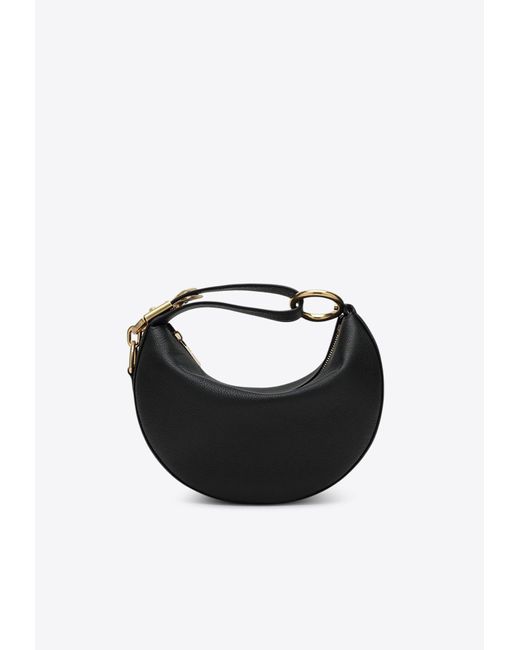 Burberry Black Knight Arc Calf Leather Hobo Bag