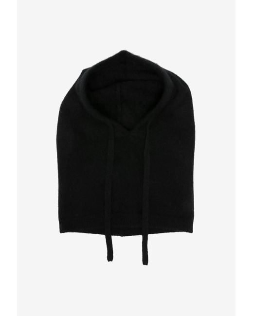 P.A.R.O.S.H. Black Brushed-Effect Balaclava With Drawstring