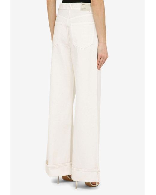 Agolde White Flared-Cut Jeans