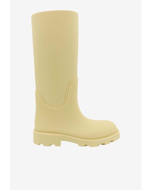 Burberry White Marsh Knee-High Rain Boots