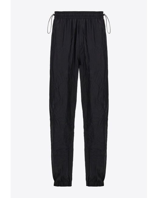 Ferragamo Black Logo Patch Drawstring Track Pants for men