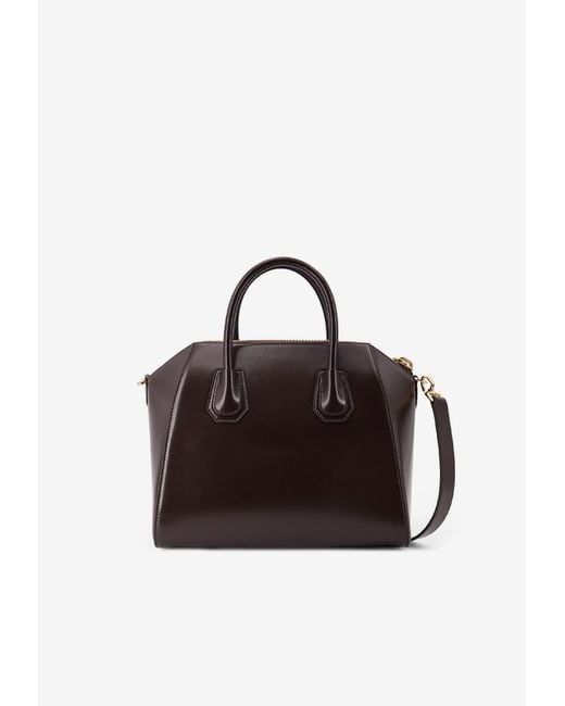 Givenchy Brown Small Antigona Box Leather Top Handle Bag