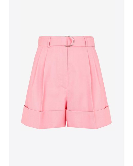 Miu Miu Pink Levantine Wool Tailored Shorts