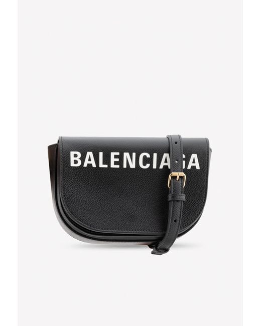 Balenciaga Black Ville Day Leather Crossbody Bag