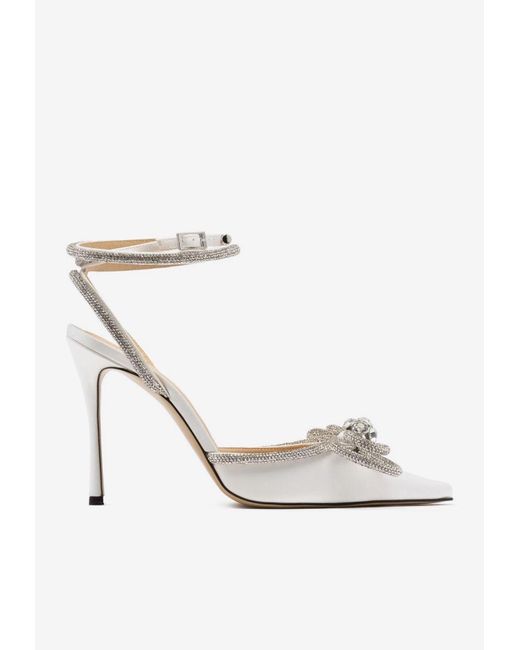 mach and mach crystal satin pumps