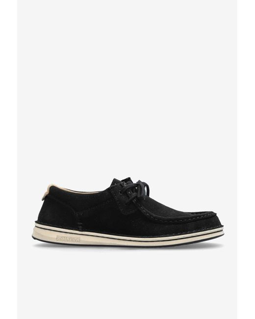 Birkenstock Black Pasadena Suede Lace-Up Shoes for men
