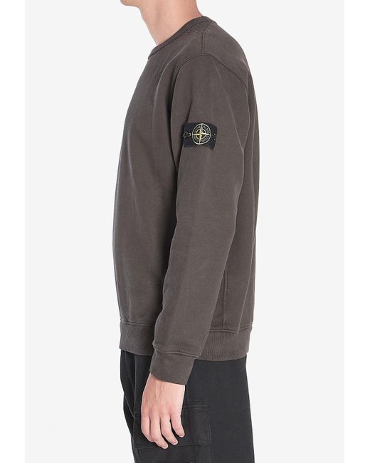 Stone Island Gray Fleece Sweatshirt for men