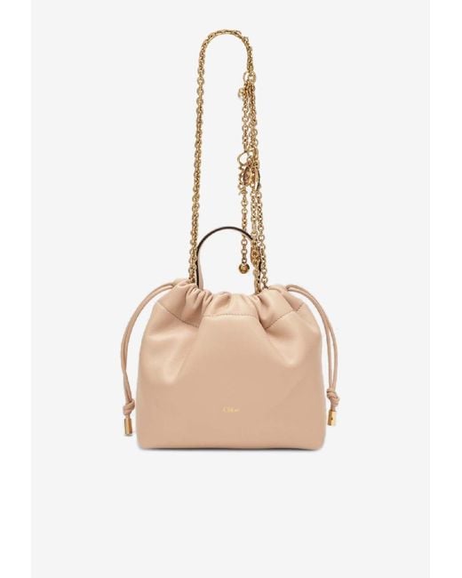 Chloé Natural Mini Chain Leather Shoulder Bag