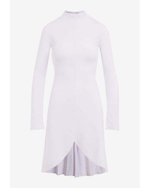 Courreges White High-Neck Mini Dress