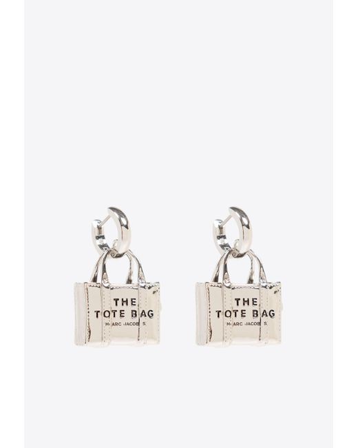 Marc Jacobs White The Tote Bag Drop Earrings